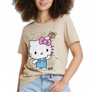 Hello Kitty Tan Cotton T-Shirt Size: Medium